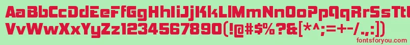 HemiheadhvRegular Font – Red Fonts on Green Background