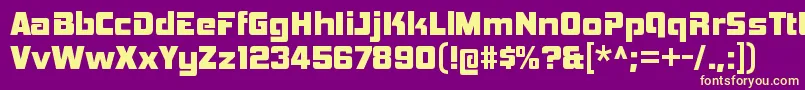 Fonte HemiheadhvRegular – fontes amarelas em um fundo roxo