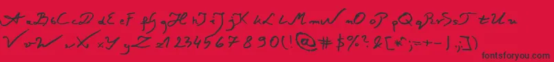 フォントJacekZiebaJasinskiItalic – 赤い背景に黒い文字