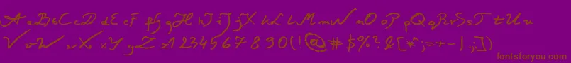 JacekZiebaJasinskiItalic Font – Brown Fonts on Purple Background