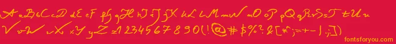 JacekZiebaJasinskiItalic Font – Orange Fonts on Red Background