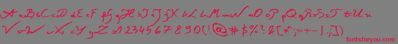 JacekZiebaJasinskiItalic Font – Red Fonts on Gray Background
