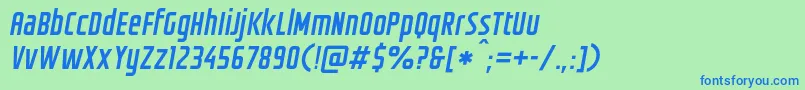 フォントGroteskiaOblique – 青い文字は緑の背景です。