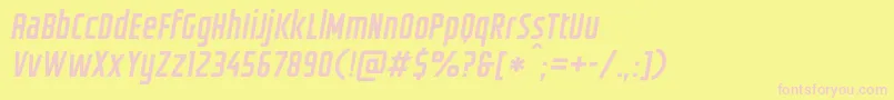 GroteskiaOblique Font – Pink Fonts on Yellow Background