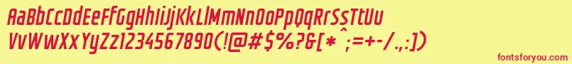 GroteskiaOblique Font – Red Fonts on Yellow Background