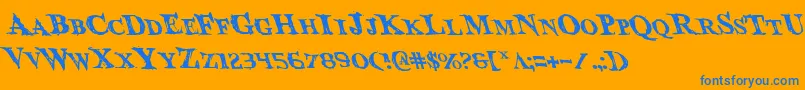 Bloodcrowl Font – Blue Fonts on Orange Background