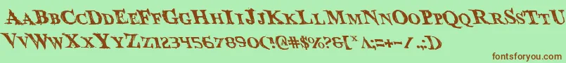 Bloodcrowl Font – Brown Fonts on Green Background