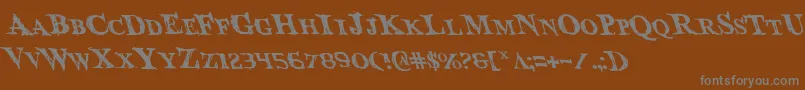 Bloodcrowl-fontti – harmaat kirjasimet ruskealla taustalla