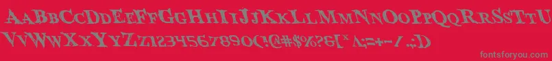 Czcionka Bloodcrowl – szare czcionki na czerwonym tle