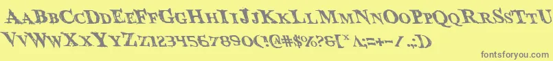 Fonte Bloodcrowl – fontes cinzas em um fundo amarelo