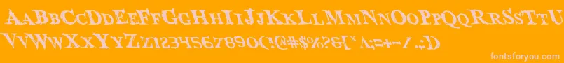 Bloodcrowl-Schriftart – Rosa Schriften auf orangefarbenem Hintergrund