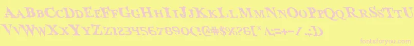 Bloodcrowl Font – Pink Fonts on Yellow Background