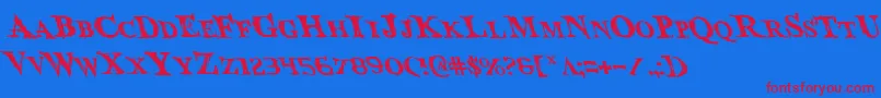 Fonte Bloodcrowl – fontes vermelhas em um fundo azul