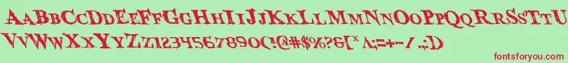 Bloodcrowl-fontti – punaiset fontit vihreällä taustalla