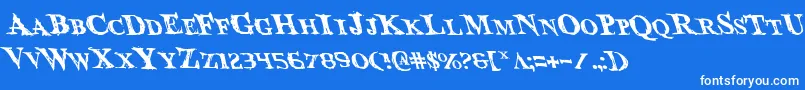 Bloodcrowl-Schriftart – Weiße Schriften auf blauem Hintergrund