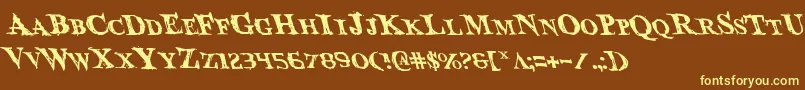Bloodcrowl-fontti – keltaiset fontit ruskealla taustalla