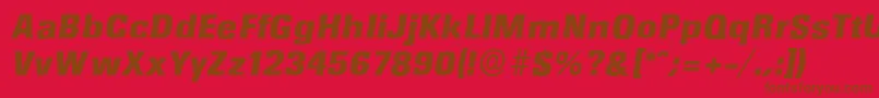 RochesterserialHeavyItalic Font – Brown Fonts on Red Background