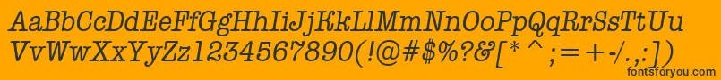 AOldtypernrItalic Font – Black Fonts on Orange Background