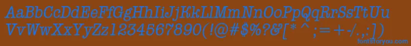 AOldtypernrItalic Font – Blue Fonts on Brown Background