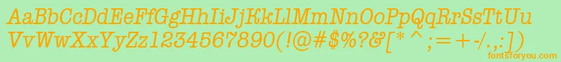 AOldtypernrItalic Font – Orange Fonts on Green Background