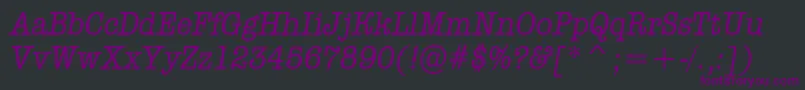 フォントAOldtypernrItalic – 黒い背景に紫のフォント