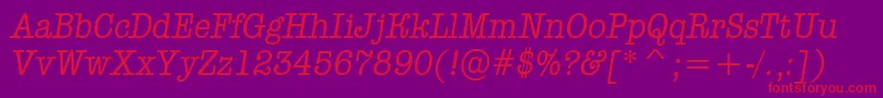 AOldtypernrItalic Font – Red Fonts on Purple Background