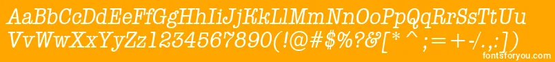 Шрифт AOldtypernrItalic – белые шрифты на оранжевом фоне