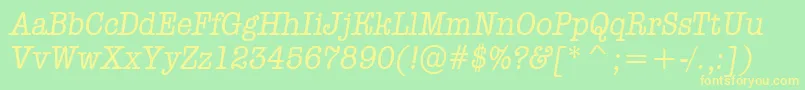 AOldtypernrItalic Font – Yellow Fonts on Green Background