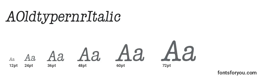 Größen der Schriftart AOldtypernrItalic