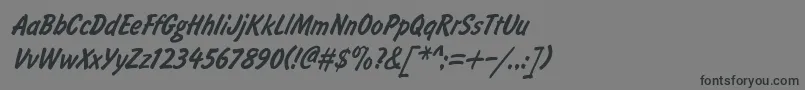 Шрифт BrushtypeSemiboldItalic – чёрные шрифты на сером фоне