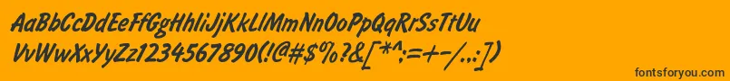 Police BrushtypeSemiboldItalic – polices noires sur fond orange