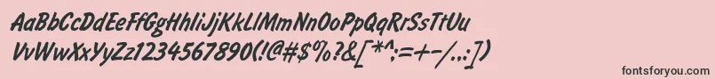 Police BrushtypeSemiboldItalic – polices noires sur fond rose