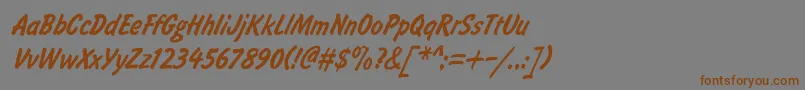 fuente BrushtypeSemiboldItalic – Fuentes Marrones Sobre Fondo Gris