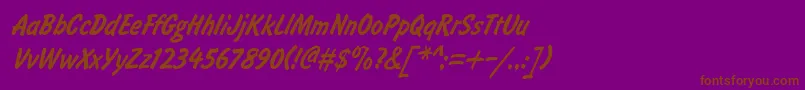 Шрифт BrushtypeSemiboldItalic – коричневые шрифты на фиолетовом фоне