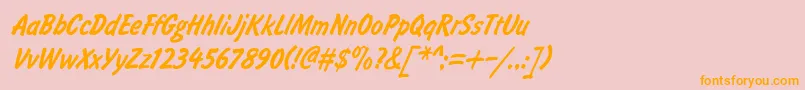 Police BrushtypeSemiboldItalic – polices orange sur fond rose
