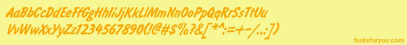 fuente BrushtypeSemiboldItalic – Fuentes Naranjas Sobre Fondo Amarillo