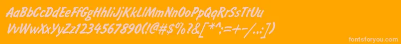 fuente BrushtypeSemiboldItalic – Fuentes Rosadas Sobre Fondo Naranja