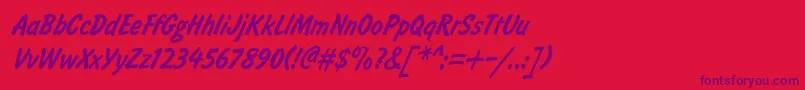 Шрифт BrushtypeSemiboldItalic – фиолетовые шрифты на красном фоне