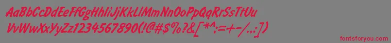 フォントBrushtypeSemiboldItalic – 赤い文字の灰色の背景