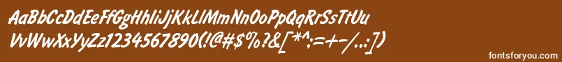 Czcionka BrushtypeSemiboldItalic – białe czcionki na brązowym tle