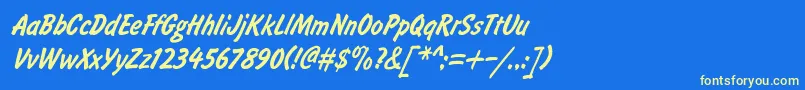 Шрифт BrushtypeSemiboldItalic – жёлтые шрифты на синем фоне