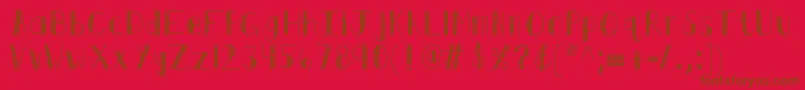 Fonte Kbswirlntwirl – fontes marrons em um fundo vermelho