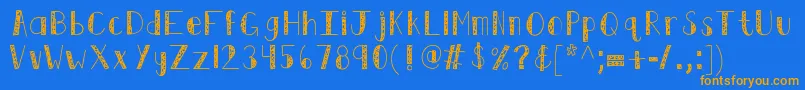 Kbswirlntwirl Font – Orange Fonts on Blue Background