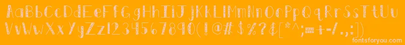 Kbswirlntwirl-Schriftart – Rosa Schriften auf orangefarbenem Hintergrund