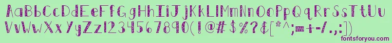 Kbswirlntwirl Font – Purple Fonts on Green Background