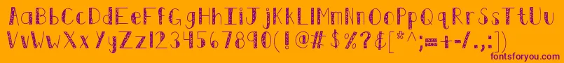 Шрифт Kbswirlntwirl – фиолетовые шрифты на оранжевом фоне
