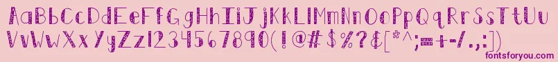 Czcionka Kbswirlntwirl – fioletowe czcionki na różowym tle