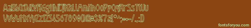 Luxembourg1910Contur-fontti – vihreät fontit ruskealla taustalla