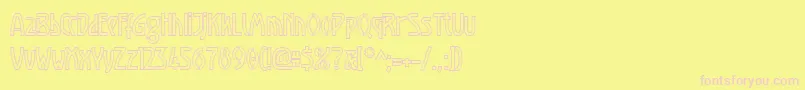 Luxembourg1910Contur-fontti – vaaleanpunaiset fontit keltaisella taustalla