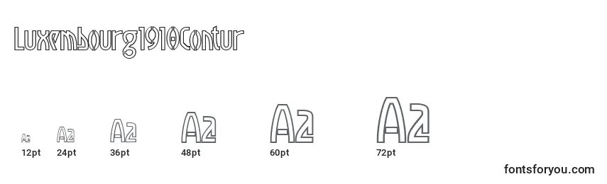 Размеры шрифта Luxembourg1910Contur
